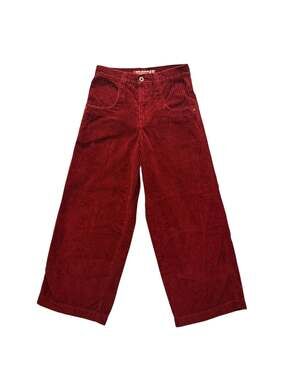 JNCO Twin Cannon 101 26" 4 Wale Corduroy Burgundy Pants Size 30W 32L